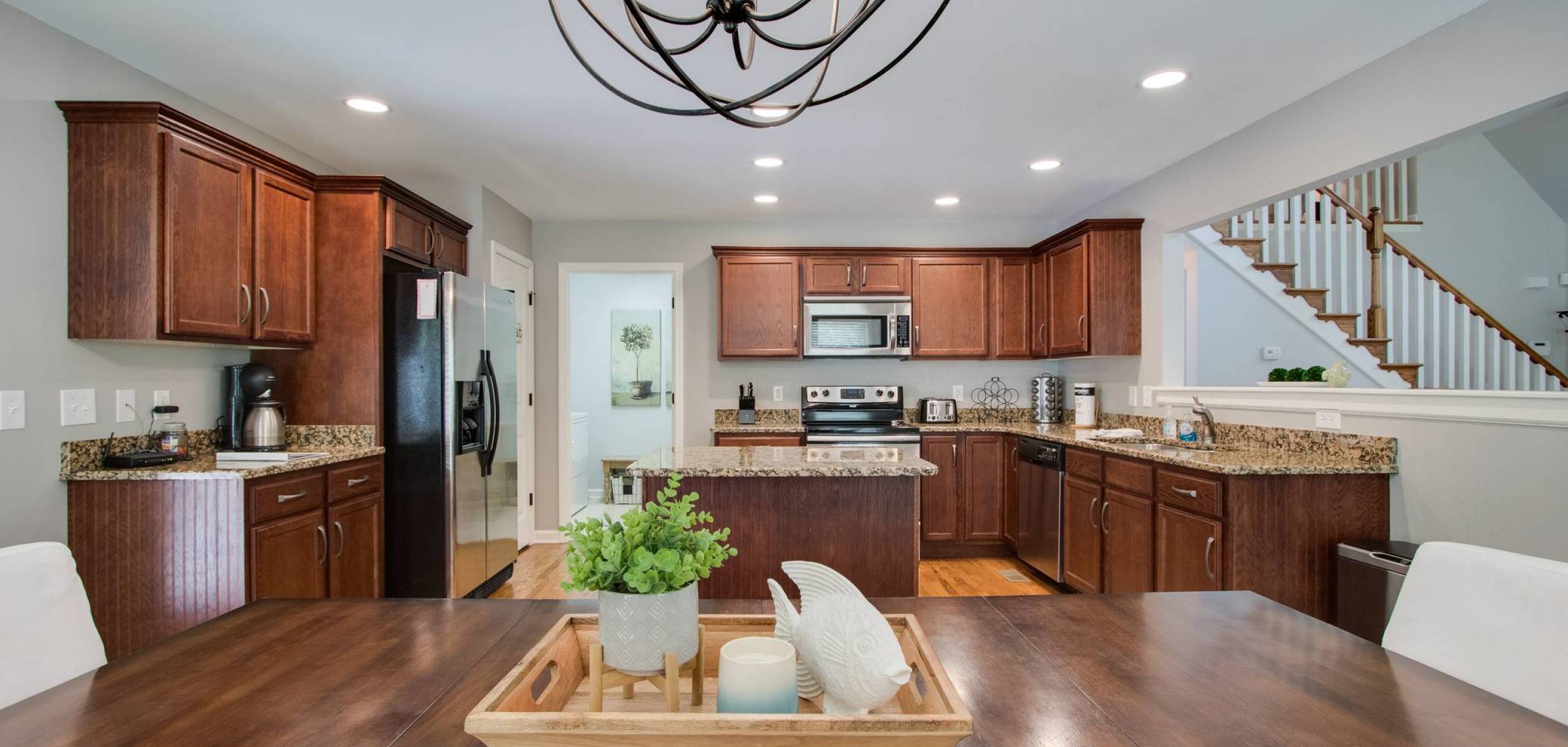 Well-stocked kitchens. Spacious, modern kitchen at one of our chalets.